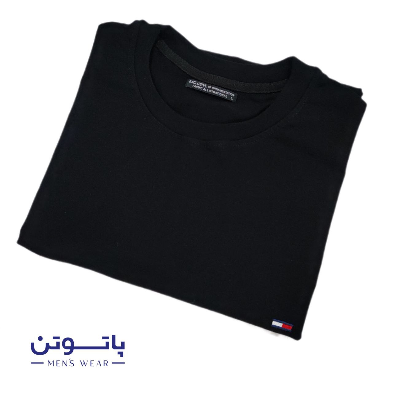 تیشرت یقه گرد مشکی تامی قواره باکسی - تصویر 5