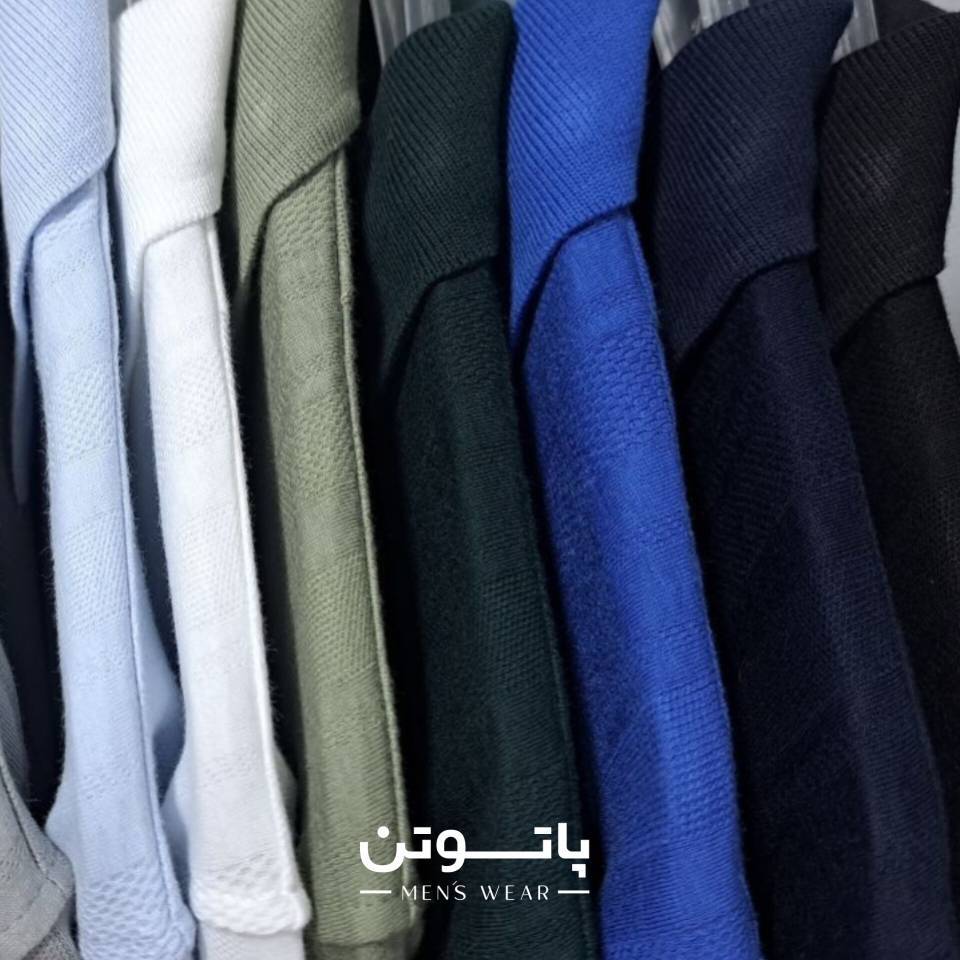 پولوشرت نیم زیپ پنبه ژاکارد مردانه - PIR76 - تصویر 3