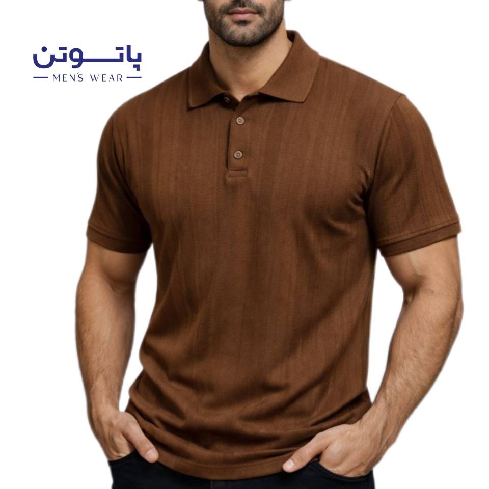 پولوشرت سه دکمه پنبه ژاکارد مردانه -PIR86